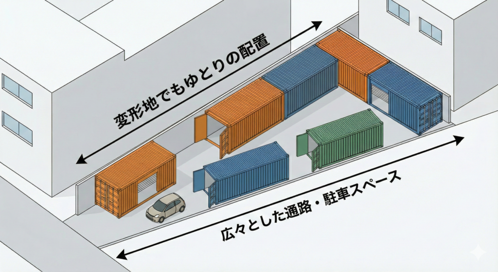 変形地でもトランクルーム投資は可能